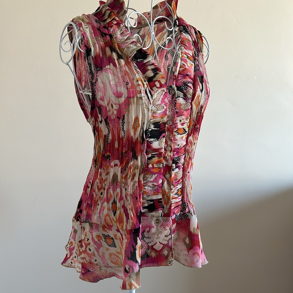 Allison Taylor Floral Sleeveless Tank – Size L, Excellent Condition
